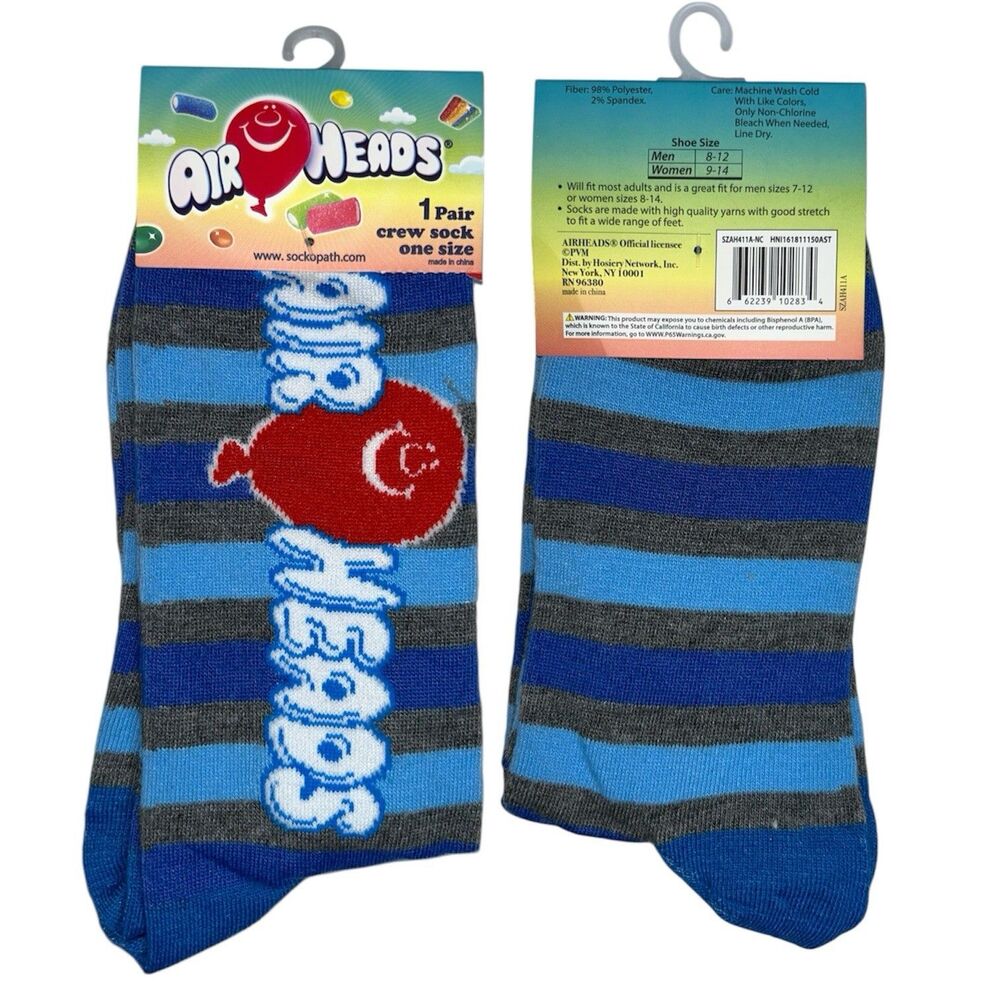 1x Airheads Candy Crew Novelty Adult Socks One Size